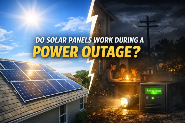 Do solar panels work during a power outage? Grid-tied solar vs backup battery illustration